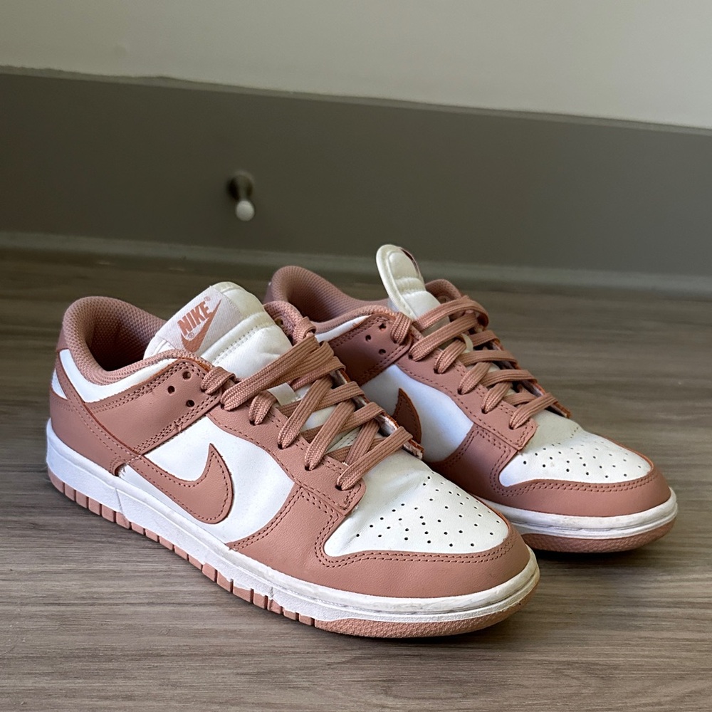 Nike Blush and White Low-Top Sneakers